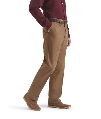 Bronze Flat Front Chinos Stretch