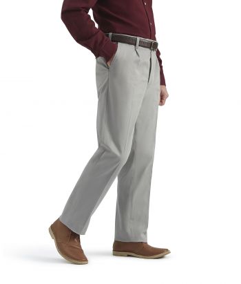 Grey Pleated Chinos Stretch