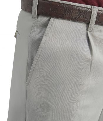 Grey Pleated Chinos Stretch #2